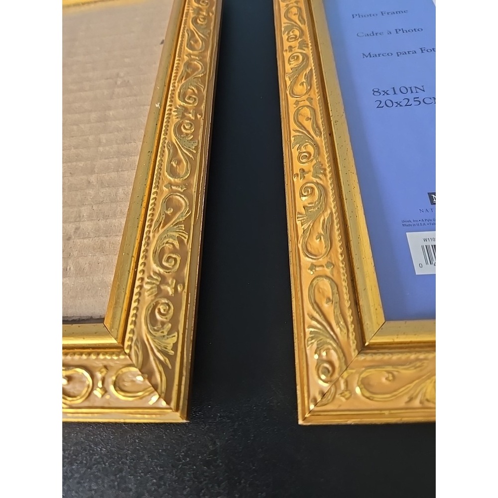Vintage DECOREL Gold Ornate 8 x 10 Photo Picture Frame Set Of 2 Wall Art - Picture 5 of 9